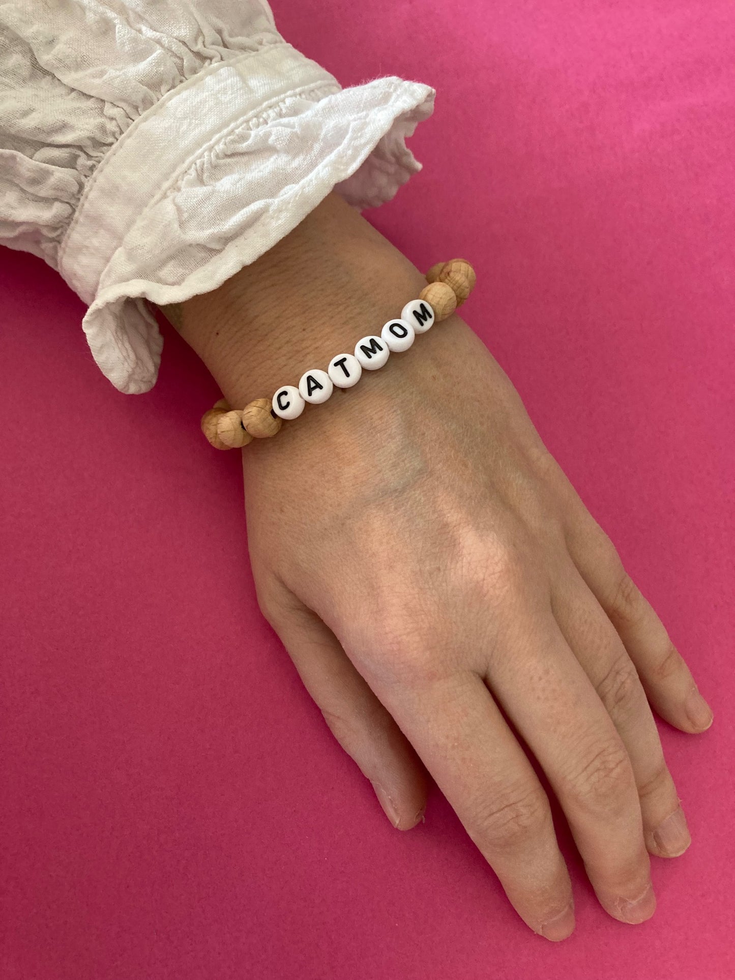 Armband CATMOM - handgemacht mit Holzperlen