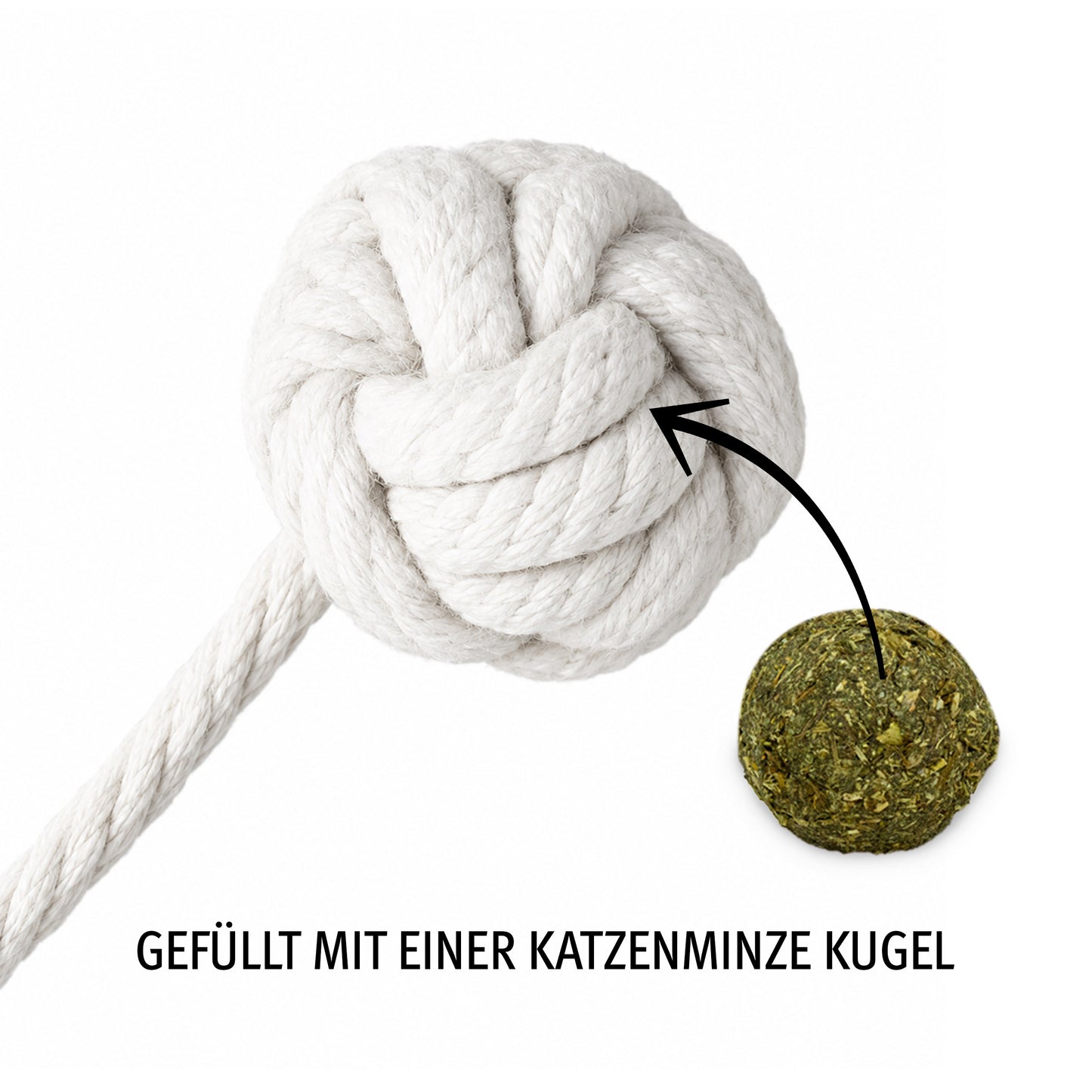 2 gefüllte Affenfäuste aus Baumwolle (Katzenminze, Matatabi-Frucht)