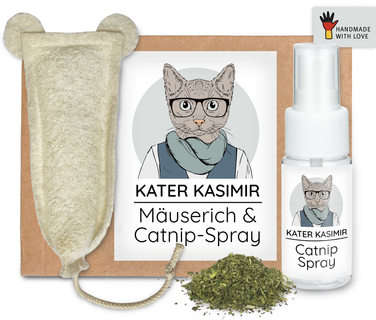 Mäuserich mit BIO-Katzenminze + Catnip-Spray (30ml)