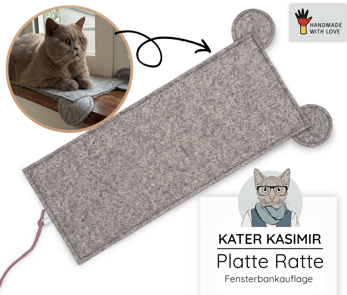 Platte Ratte (grau)